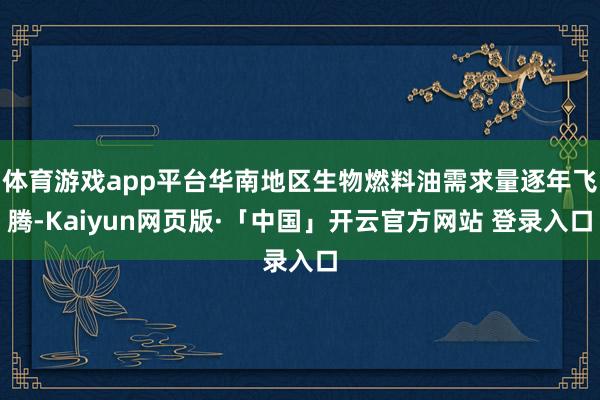 体育游戏app平台华南地区生物燃料油需求量逐年飞腾-Kaiyun网页版·「中国」开云官方网站 登录入口