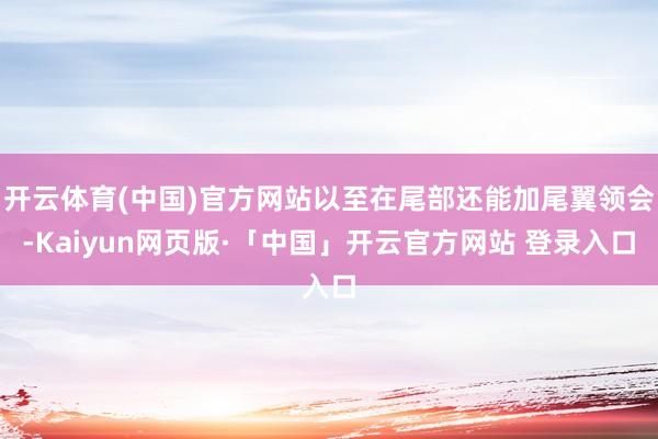 开云体育(中国)官方网站以至在尾部还能加尾翼领会-Kaiyun网页版·「中国」开云官方网站 登录入口