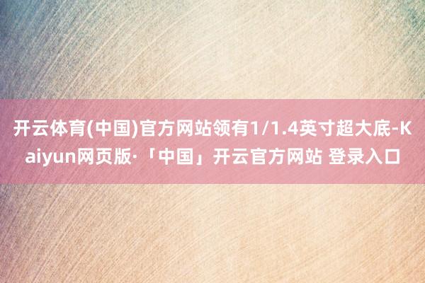 开云体育(中国)官方网站领有1/1.4英寸超大底-Kaiyun网页版·「中国」开云官方网站 登录入口